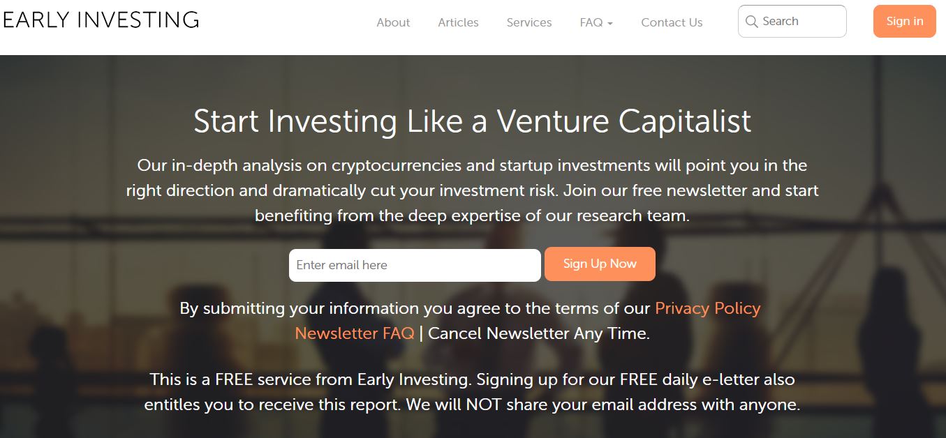 Investment Newletter Early Investing Website