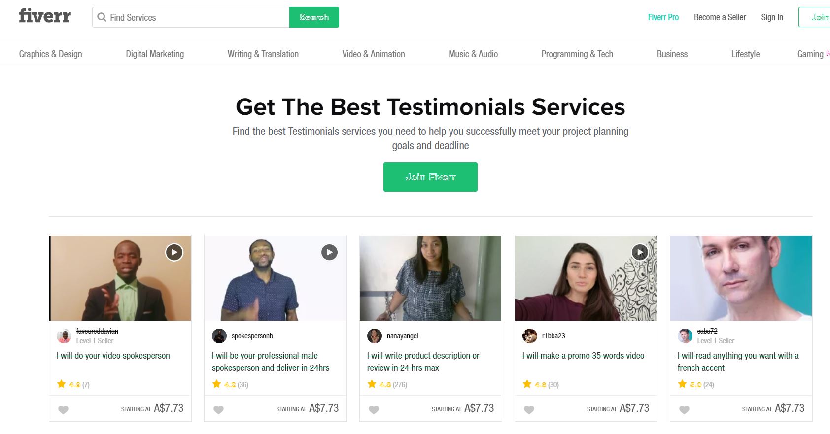 Affiliate Marketing Profit Point Autonomy Fiverr Fake Testimonials