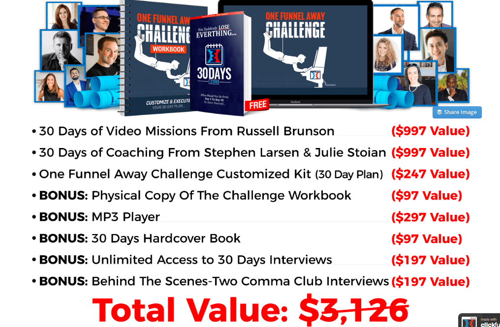 Affiliate Marketing ClickFunnels One Funnel Away Challenge Bonus Stack