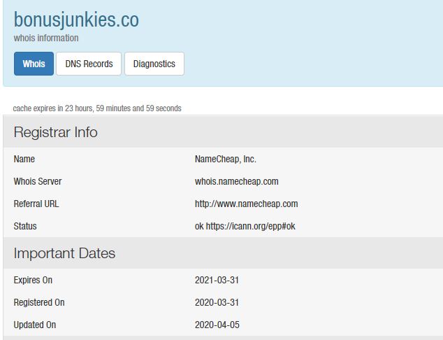 Affiliate Marketing BonusJunkies WhoIs Look Up