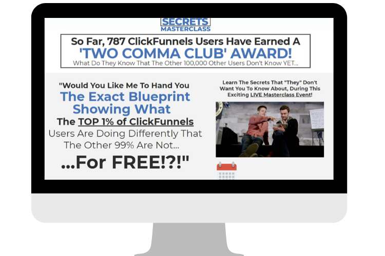 Affiliate Marketing ClickFunnels Secrets Masterclass Sales Banner