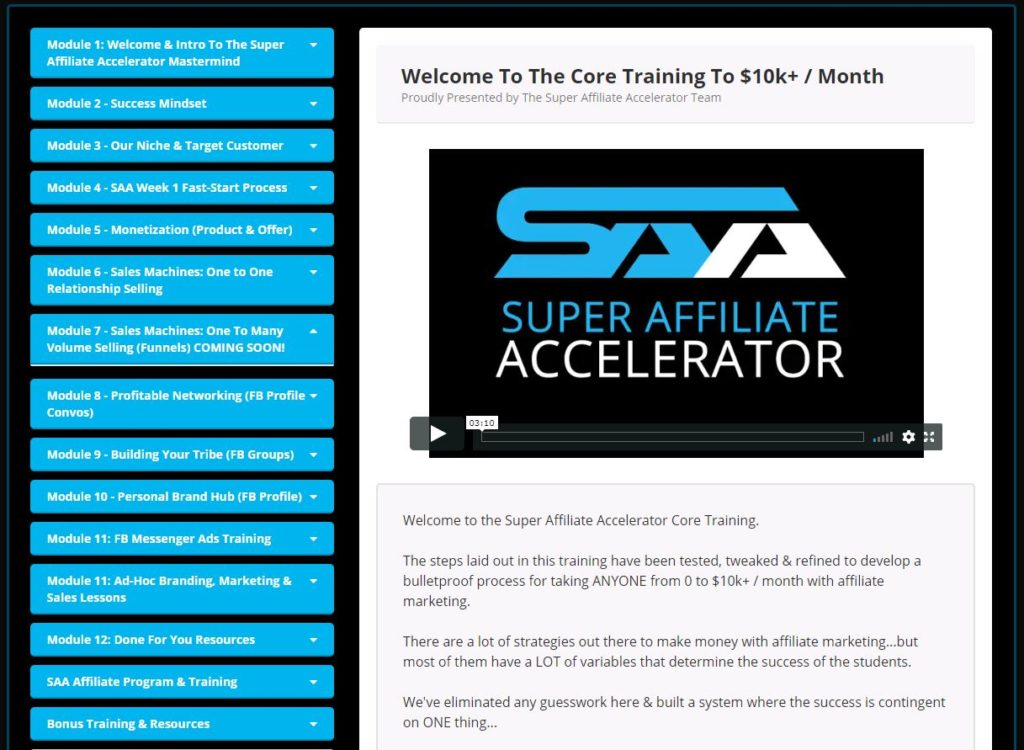 Super Affiliate Accelerator Review Video Training Course Overview