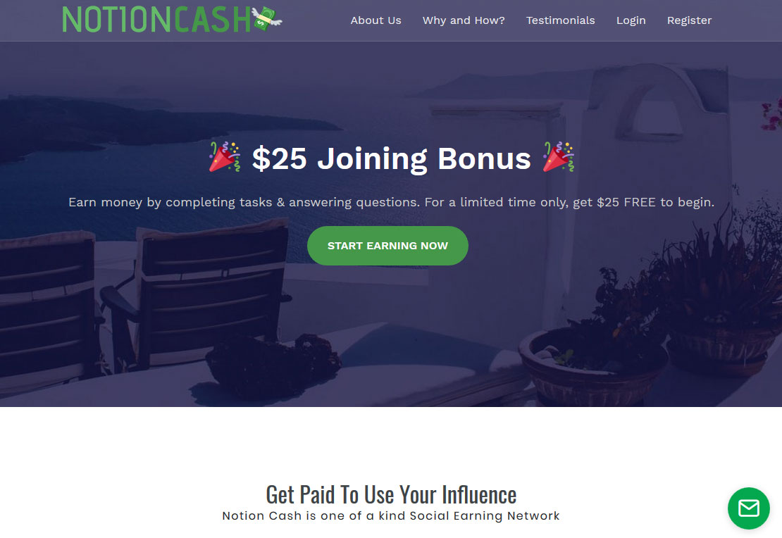 Affiliate Marketing Notion Cash Landing Page