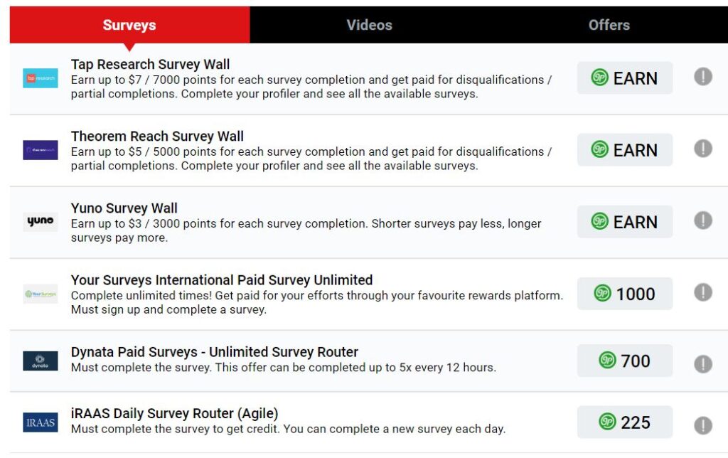 Affiliate Marketing GrabPoints Survey Wall & Survey Router