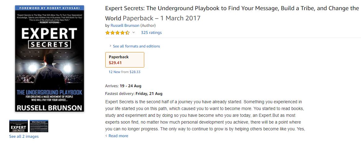ClickFunnels Expert Secrets Amazon Reviews And Rating