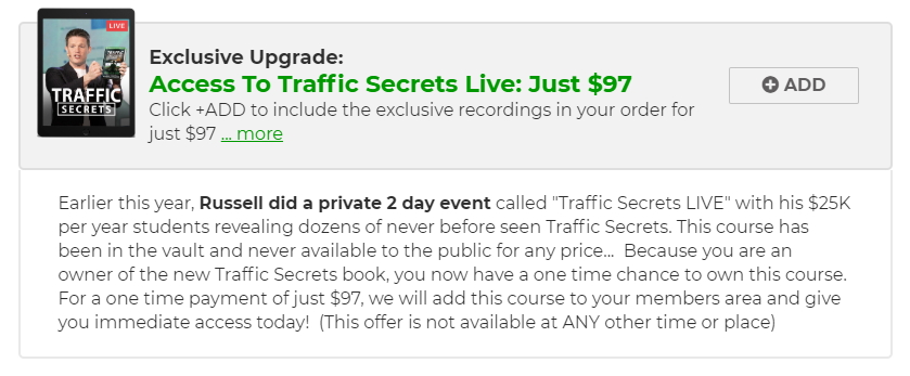 ClickFunnels Traffic Secrets Order Bump #2 Two Day Event