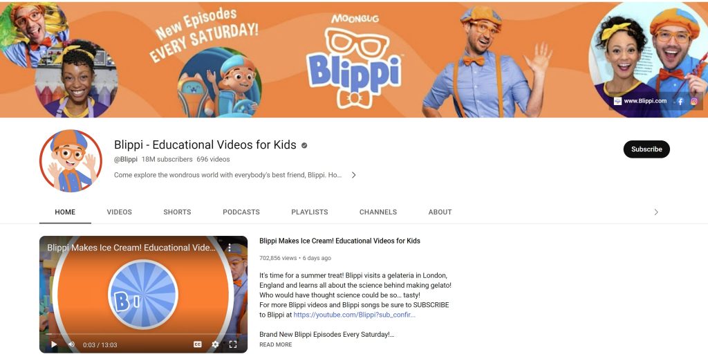 Blippi Networth YouTube