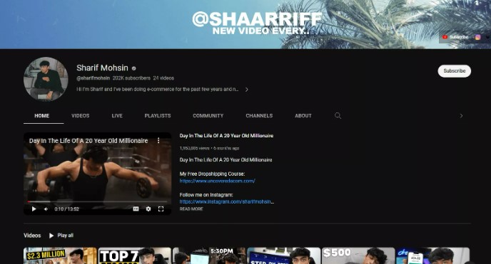 Sharif Mohsin Net Worth Sharif Mohsin’s YouTube Channel