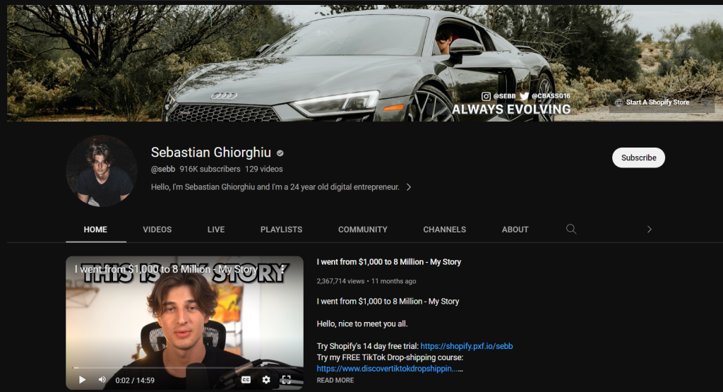 Sebastian Ghiorghiu Net Worth YouTube